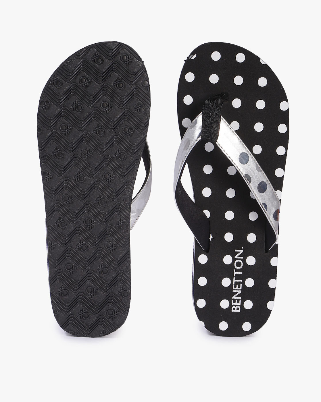 black and white polka dot slippers