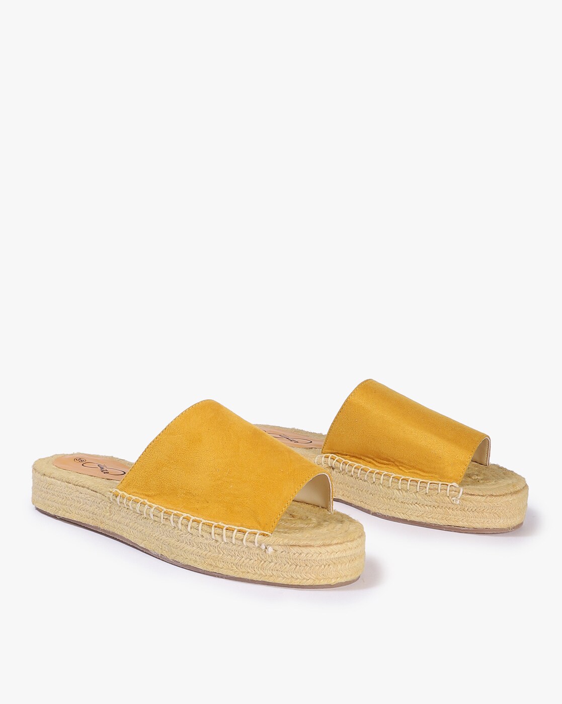mustard platform sandals