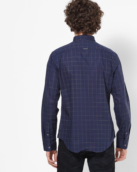 Red Loop Checked Linen Shirt