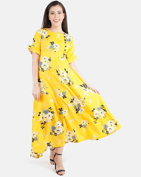Buy ajio yellow dress - In stock