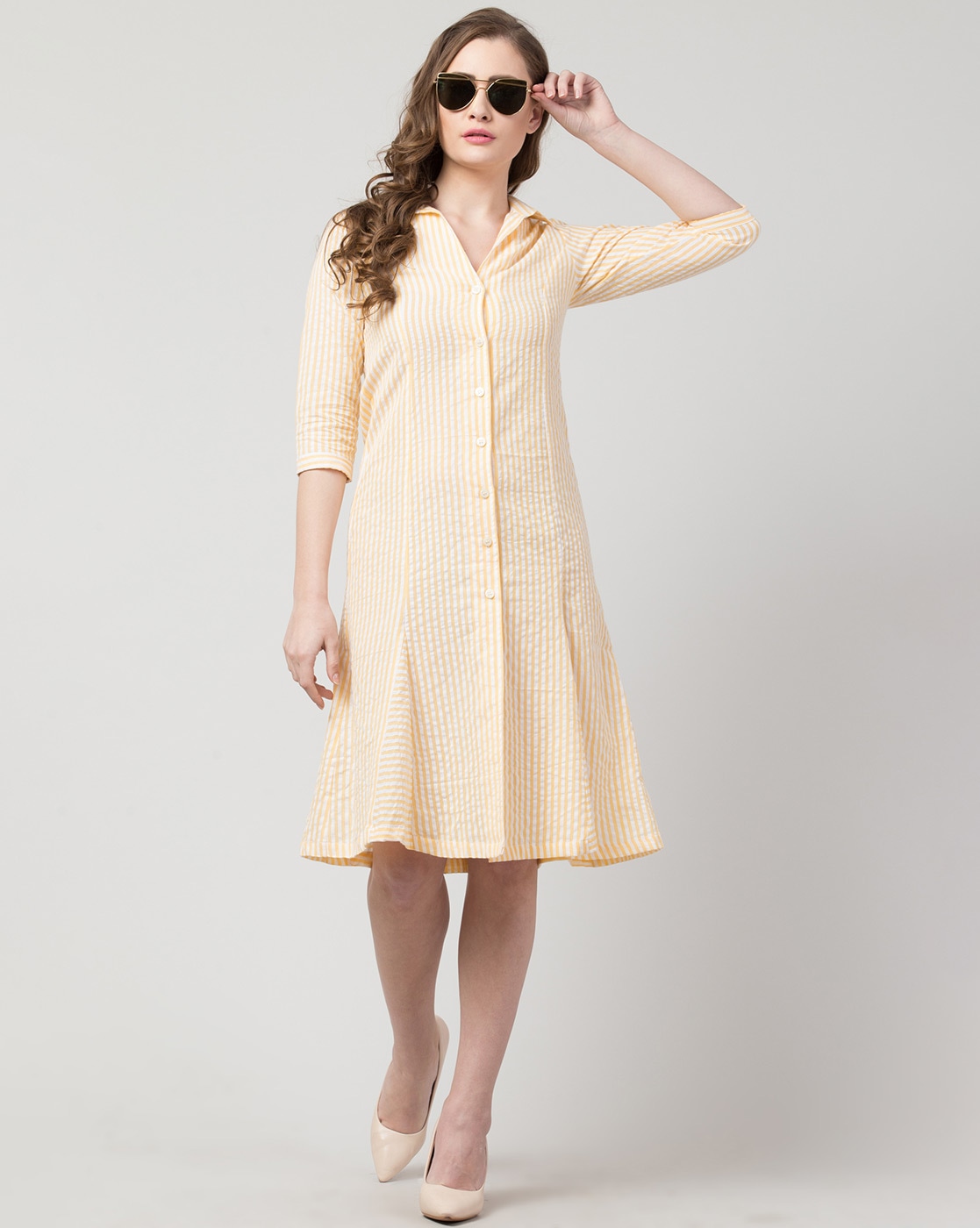 front button down dress