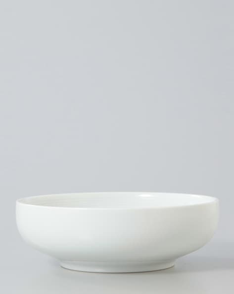 White Porcelain Shallow Bowl Large