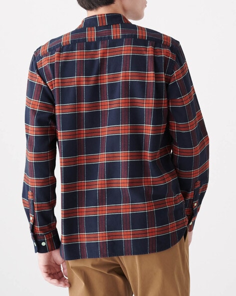 blue & red flannel check shirt