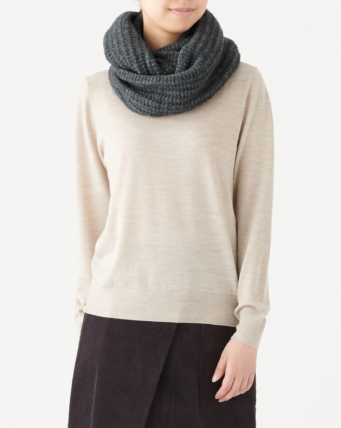 J. Crew, Accessories, J Crew Pearl Ribbed Knit Scarf Grey Nwt