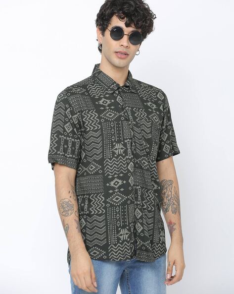 black slim fit shirt online