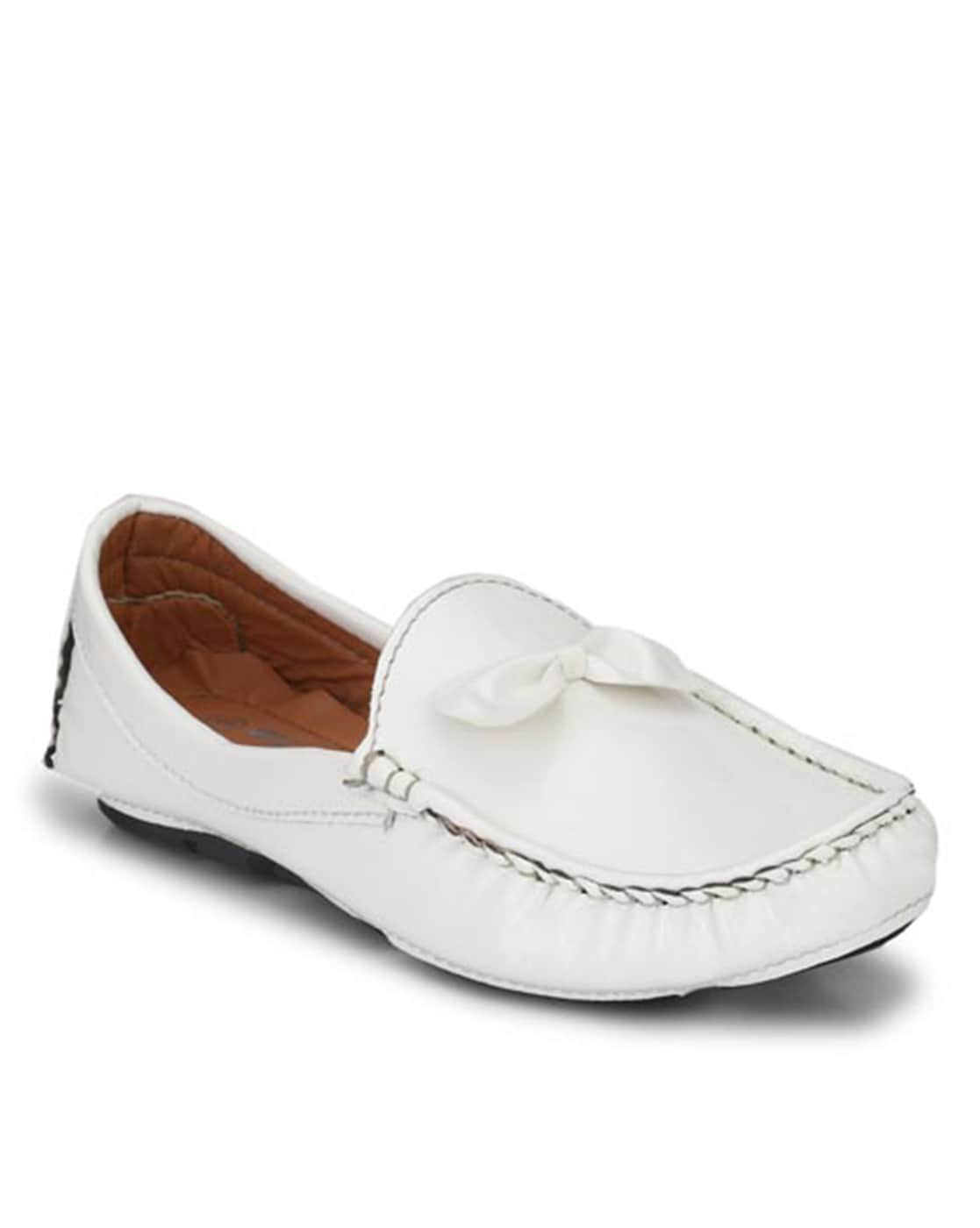 white casual loafers