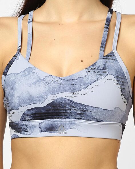 Reebok Womens S Hero Strappy Sports Bra, Blue, Small