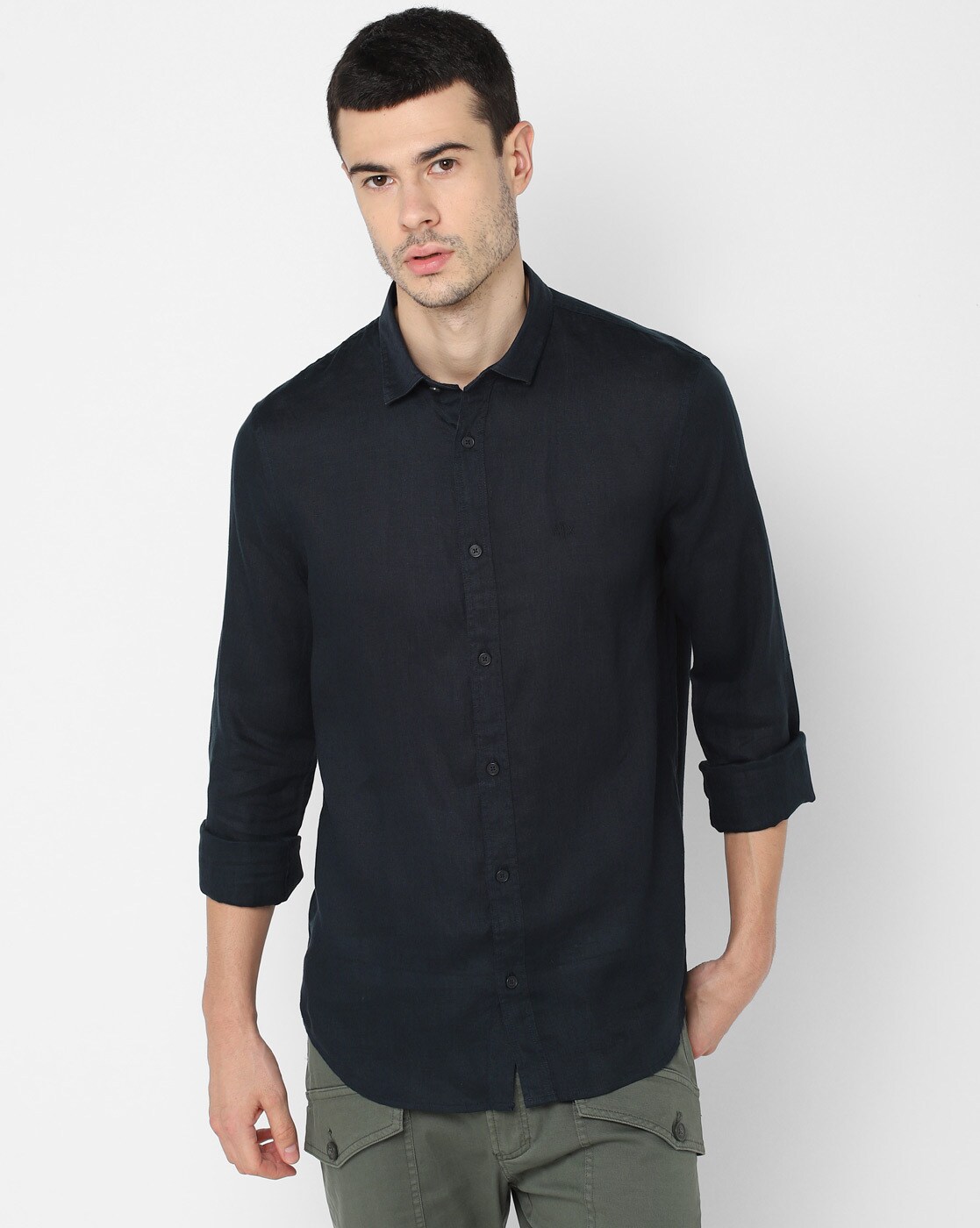 armani black dress shirt