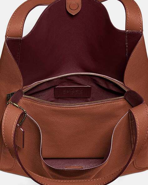 COACH Polished Pebble Leather Hadley Hobo Gd/1941 Saddle in Brown