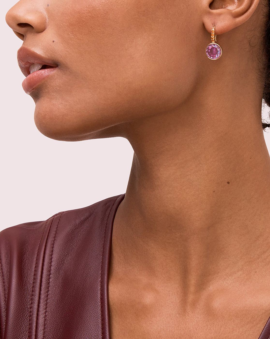 Reflecting Pool Pave Circular Drop Earrings