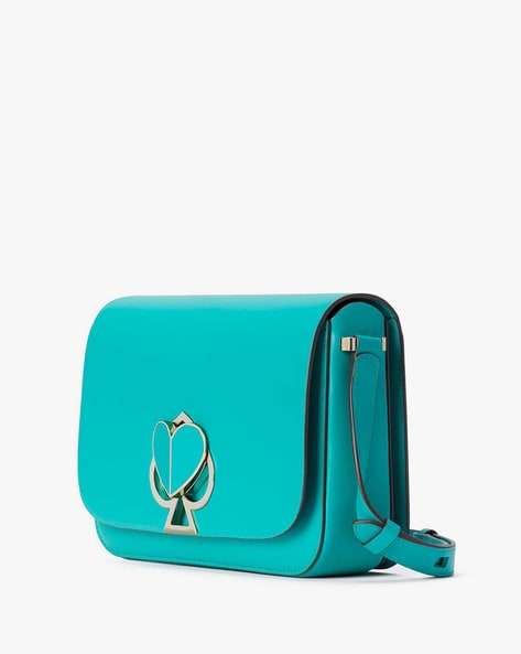 Kate Spade - Turquoise Leather Wristlet w/ Bow – Current Boutique