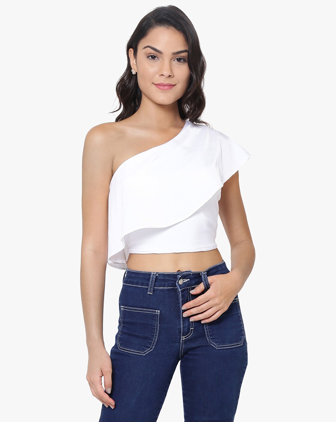 off white one shoulder top