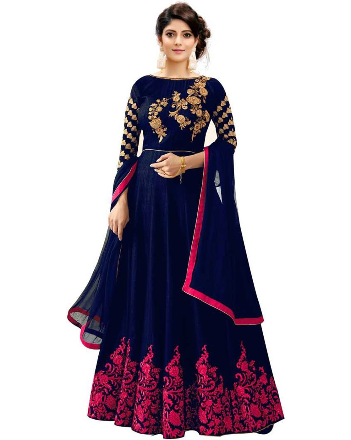 semi stitched anarkali dress