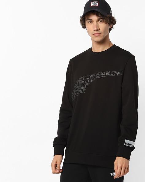 Crew-Neck Sweatshirt with Branding