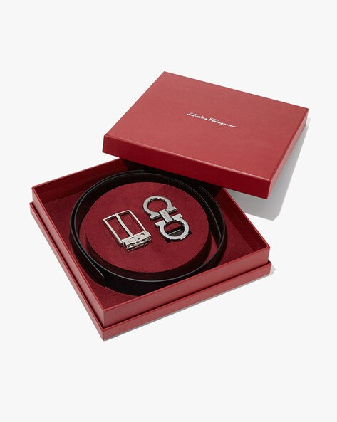 salvatore ferragamo men's gancini switch belt box