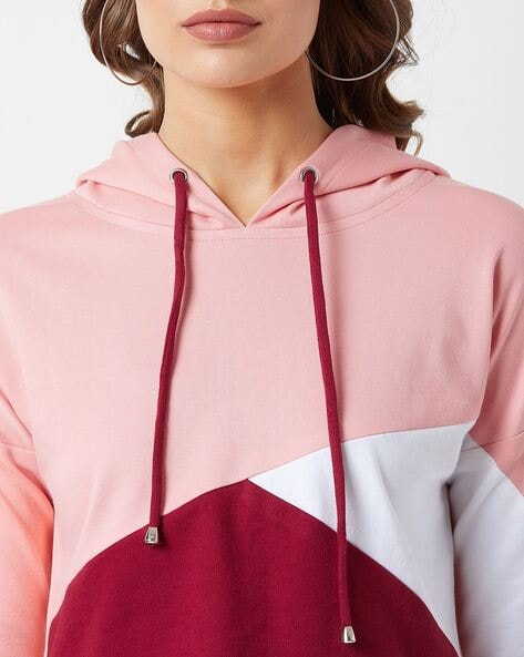 Buy Multicolor Base Pink Sweatshirt Hoodies for Women by MISS