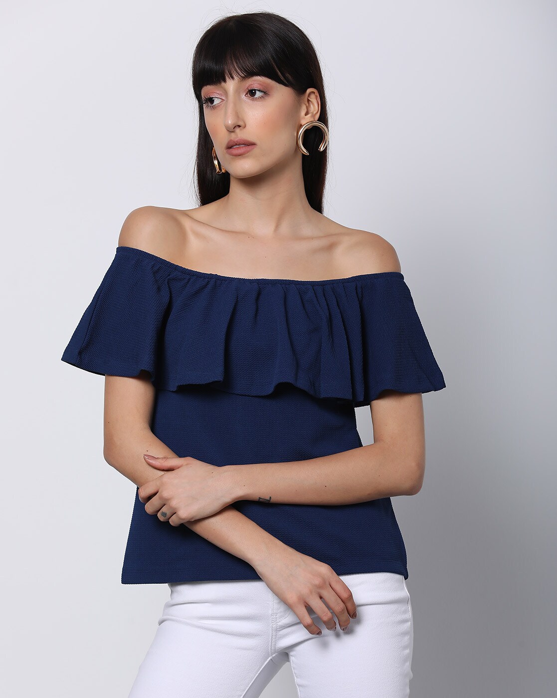 Buy Navy Blue Tops For Women By Outryt Online Ajio Com