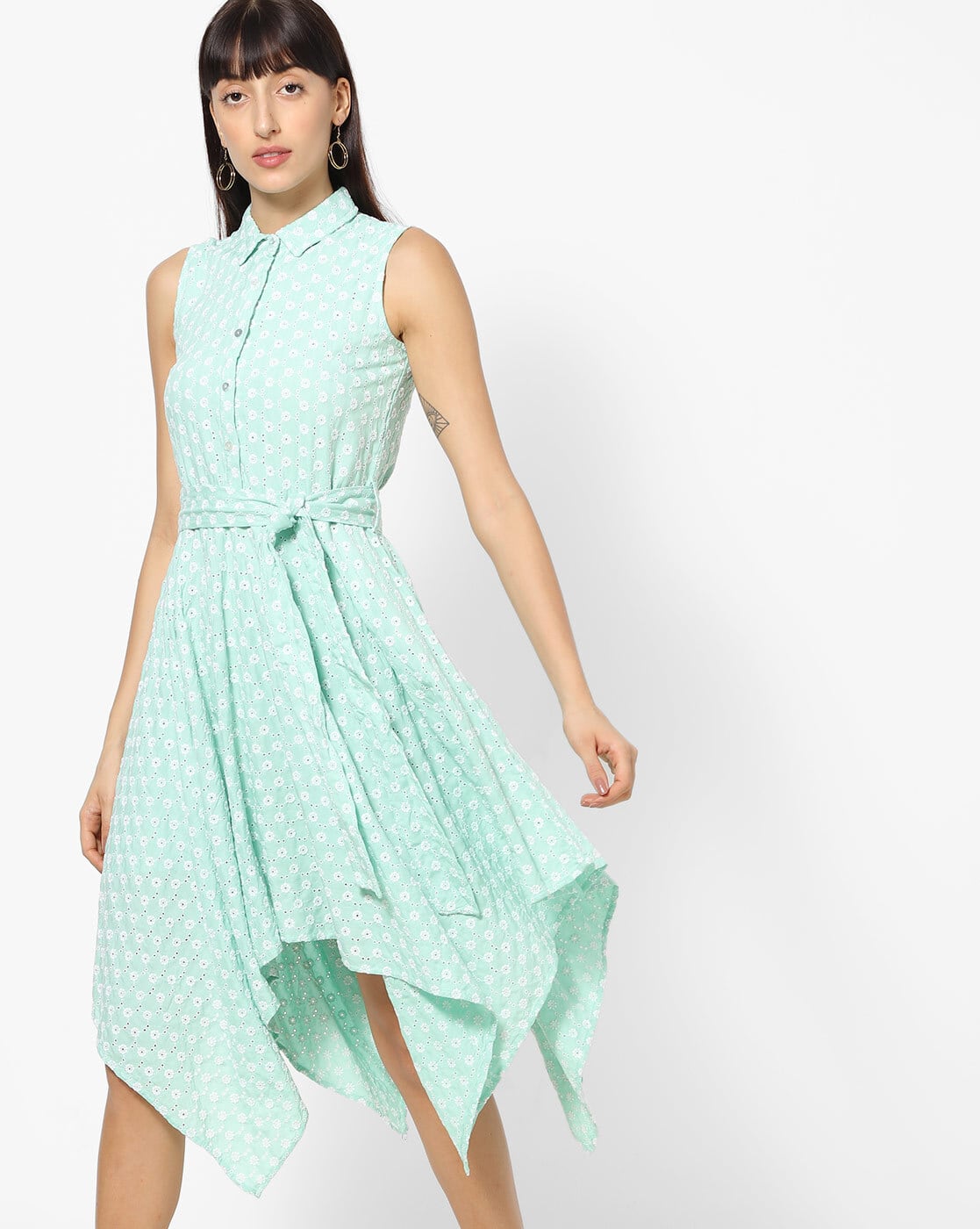mint fit and flare dress