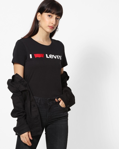 womens black levis t shirt