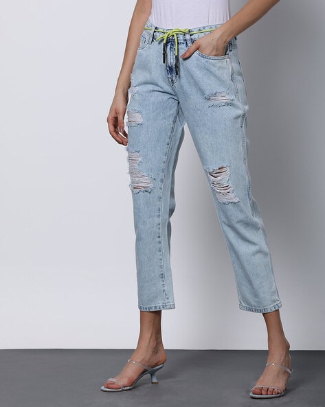 Buy Light Blue Jeans Jeggings For Women By Outryt Online Ajio Com