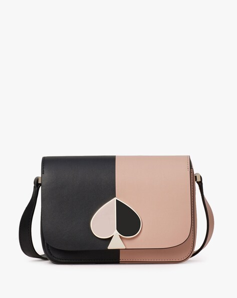 Buy KATE SPADE Nicola Colourblock Leather Sling Bag | Pink & Black Color  Women | AJIO LUXE