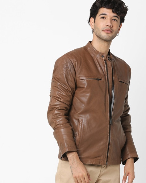 Buy Leather Retail BrownFaux Leather Biker Jacket-XS at Amazon.in