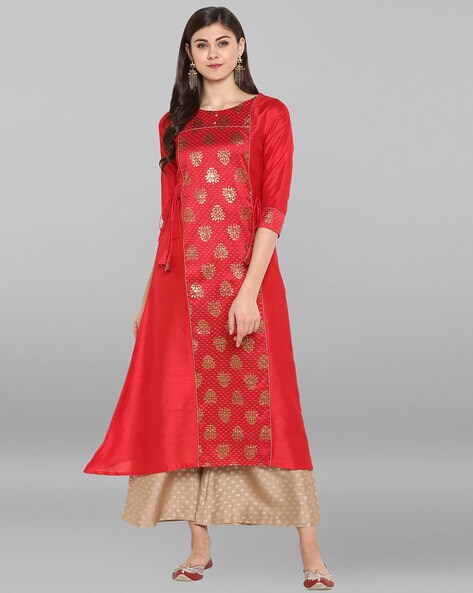Floral Print A-line Kurta Set