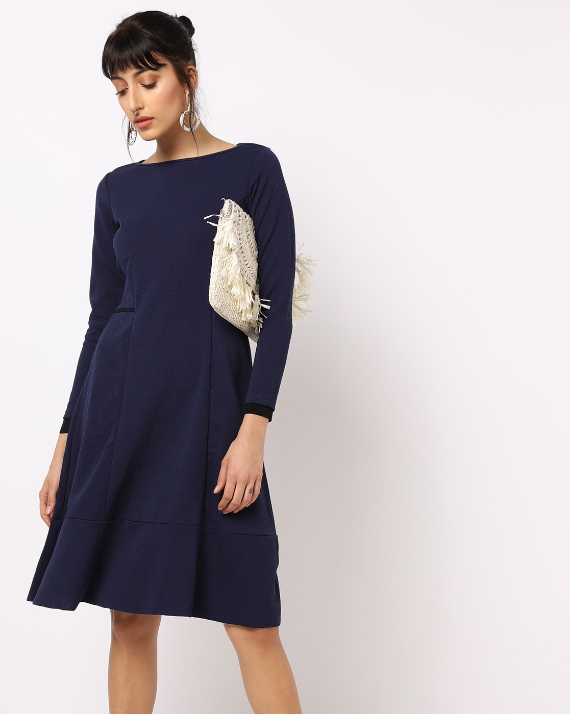 a line dress navy