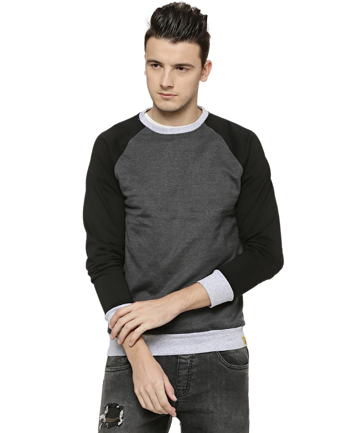 campus sutra full sleeve solid men's sweatshirt