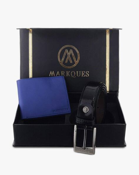 MarkQues Textured Vegan Leather Wallet with Belt