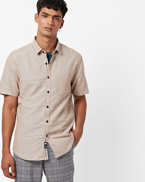 Buy Beige Shirts for Men by NETPLAY Online