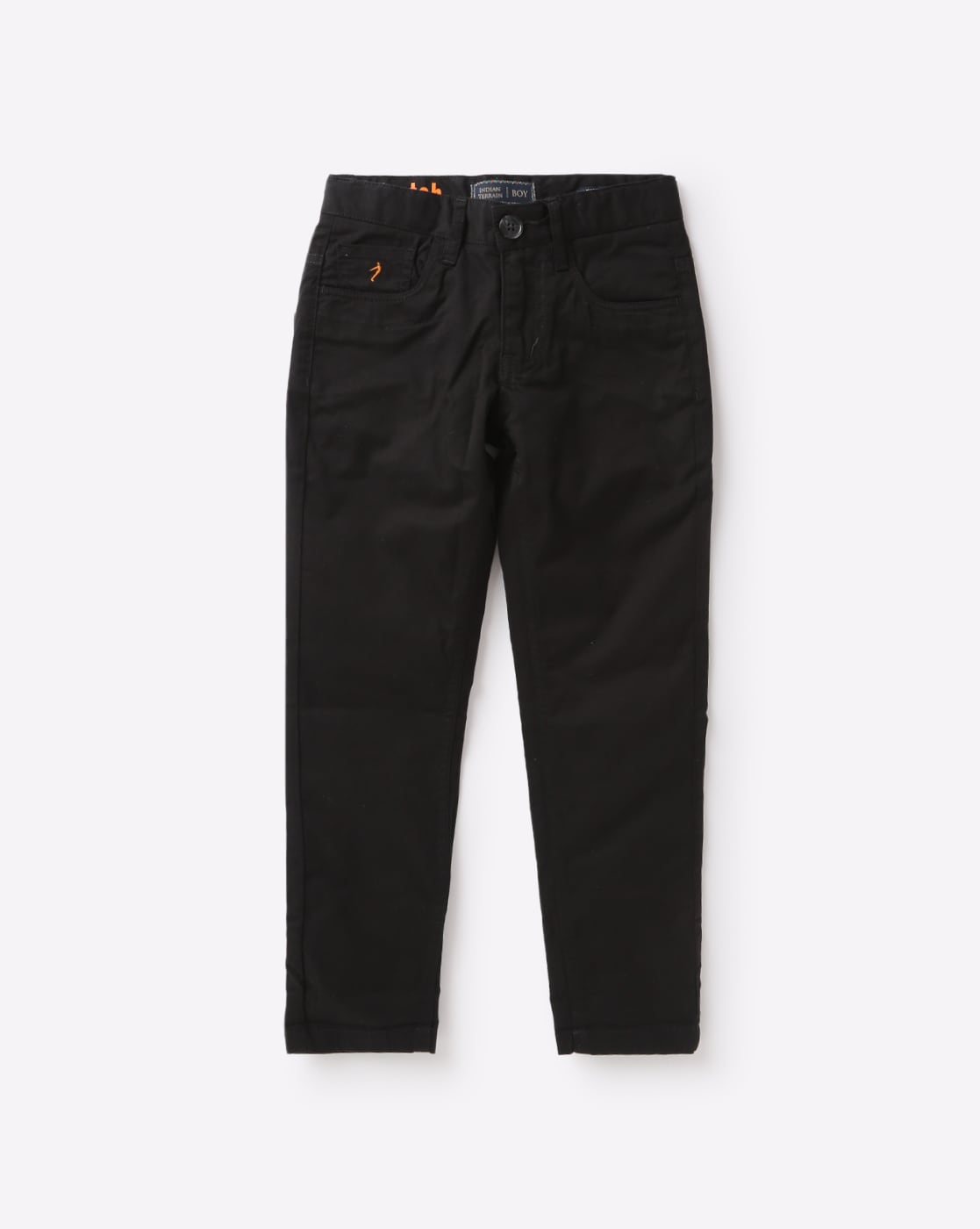 Buy INDIAN TERRAIN Solid Cotton Slim Fit Men's Casual Trousers | Shoppers  Stop