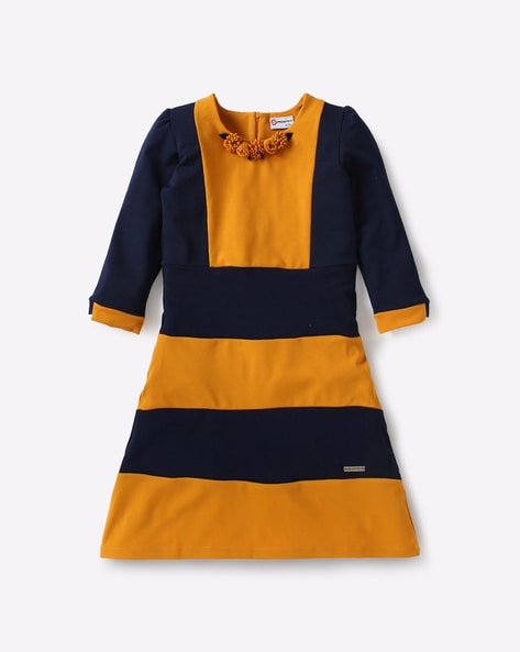 Buy Mustard Yellow ☀ Navy Blue Dresses ...