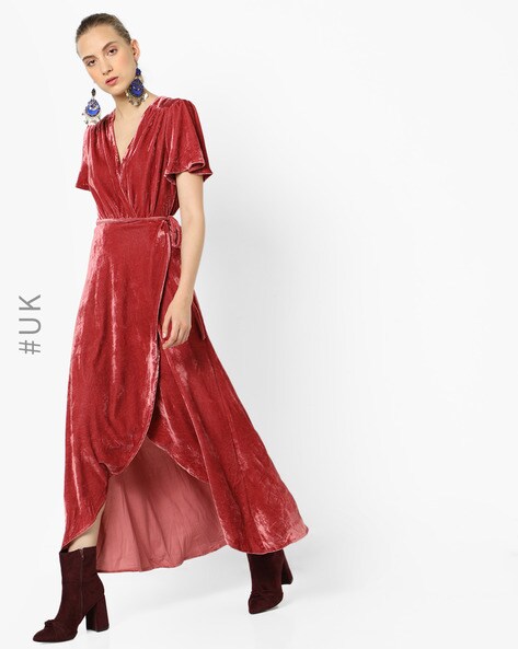 Amazon.com: LROSPTAE Women Elegant Velvet Long Dress Retro V Neck Wrap Maxi  Dress Long Sleeve Evening Party Dress Boho Slim Dresses Dark Blue :  Clothing, Shoes & Jewelry