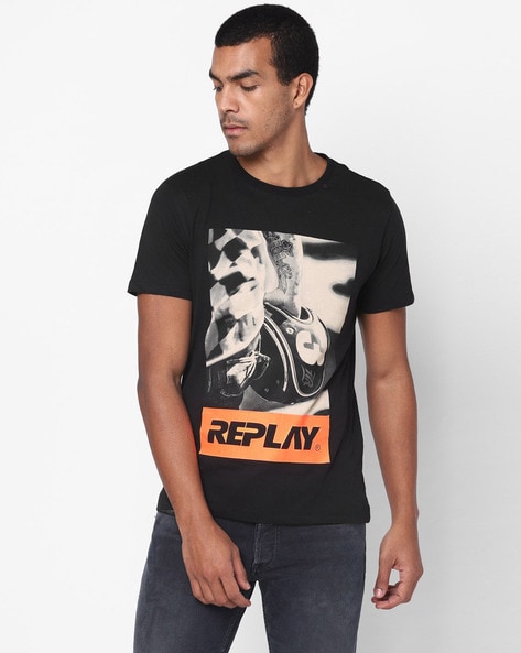 Black REPLAY Buy by Men Tshirts Online for