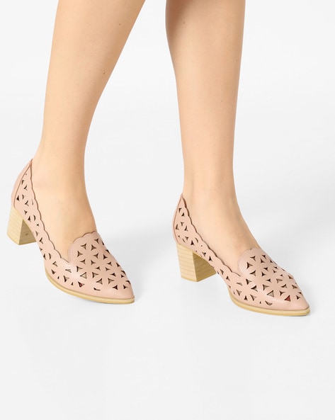 Buy Allen Solly Women Pink Laser Cut Heels - Heels for Women 11075000 |  Myntra
