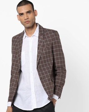 brown casual blazer