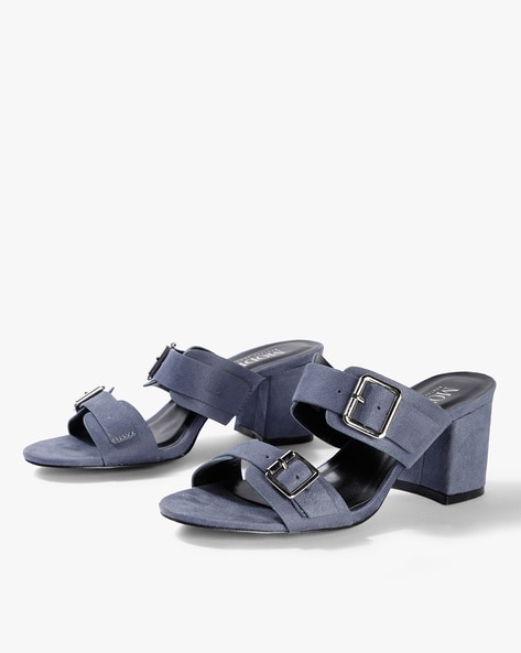 Summer Denim Sandals Ankle Strap High Heels Open Toe Woman Sandals Block  Heel Sandals Star Embellished - Etsy