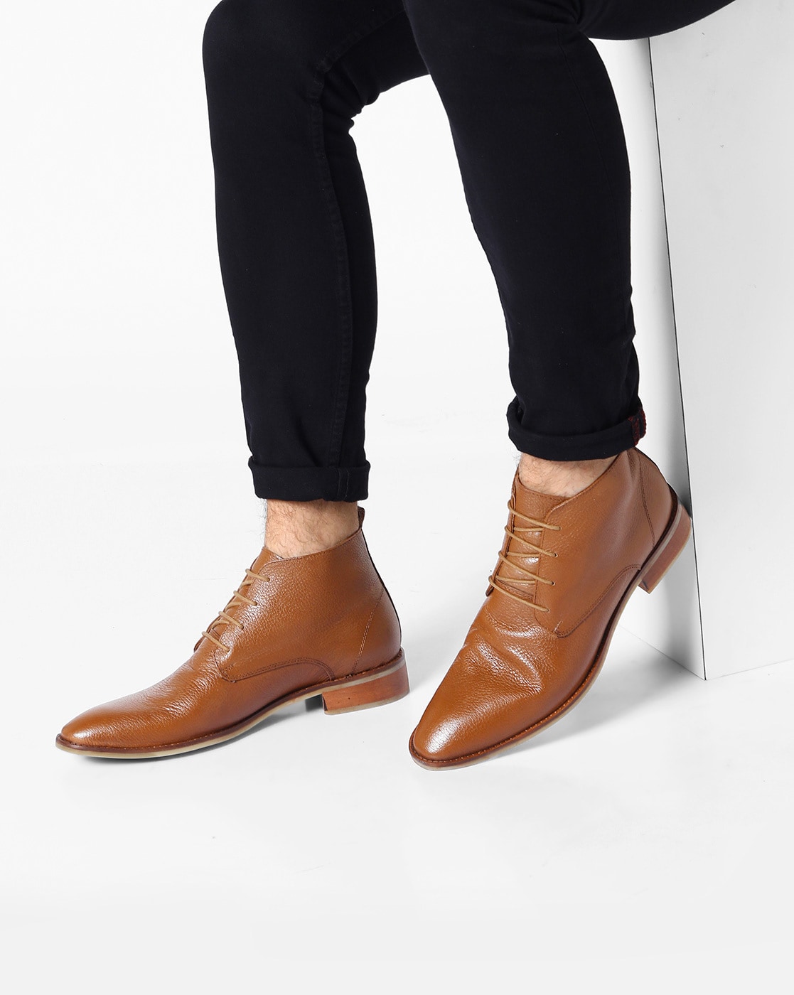 Buy Tan Brown Boots for Men by Acuto 