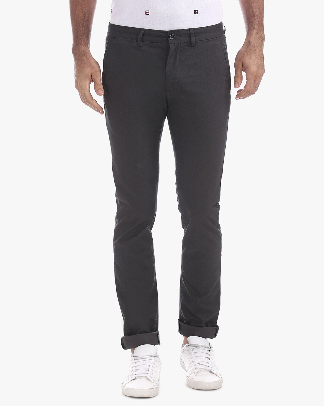 Arrow Men Grey Solid Cotton Blend Casual Trouser in Chennai at best price  by Attitude - Justdial