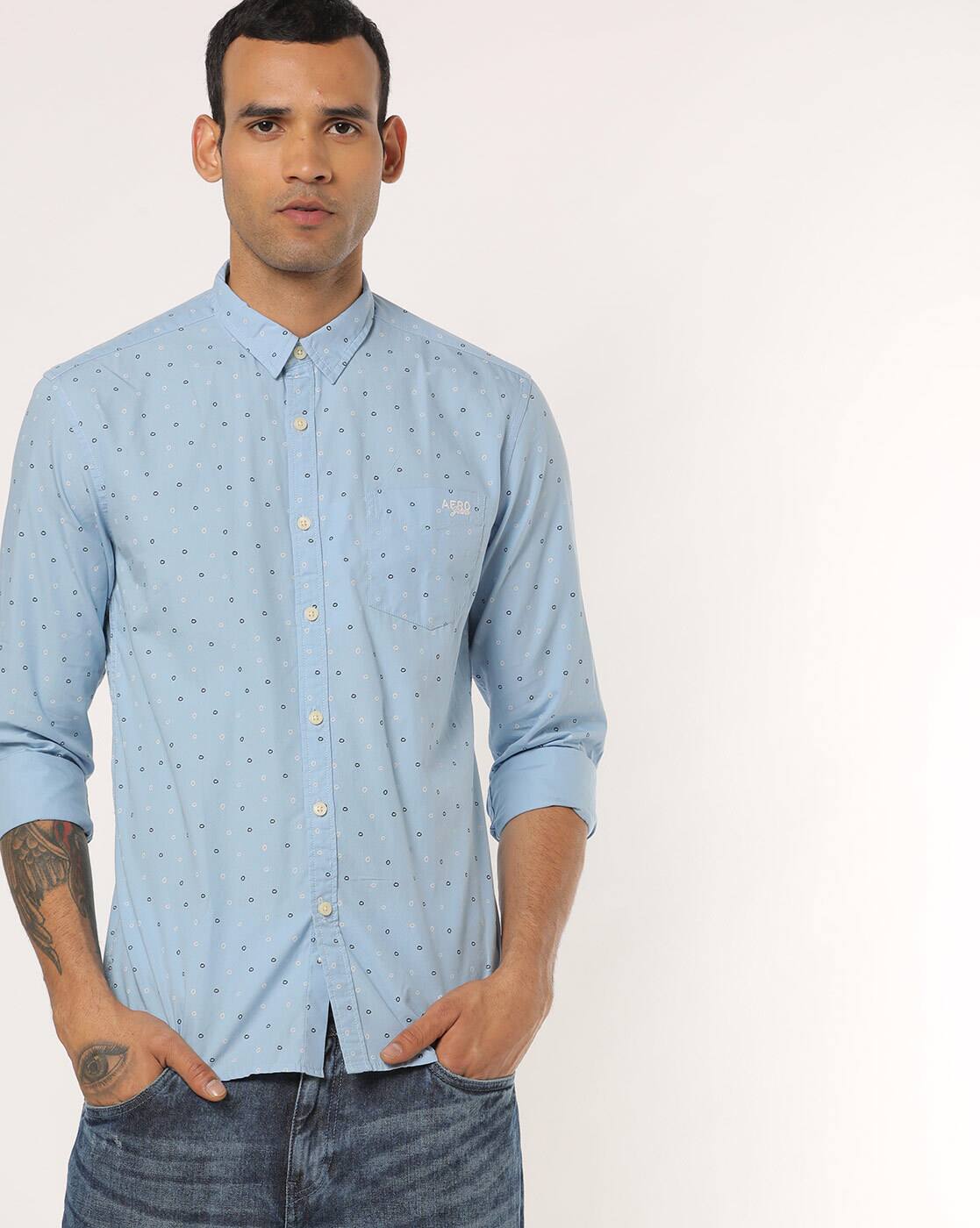 Buy Blue Shirts for Men by AERO JEANS 
