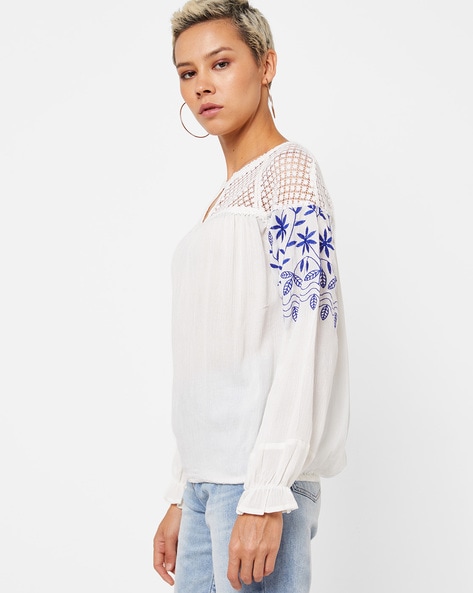 Buy online Women's Solid Color Peasant Top from western wear for Women by  Everyday By Ani for ₹999 at 20% off | 2024 Limeroad.com