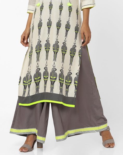 Palazzo Pants with Printed Hems Price in India