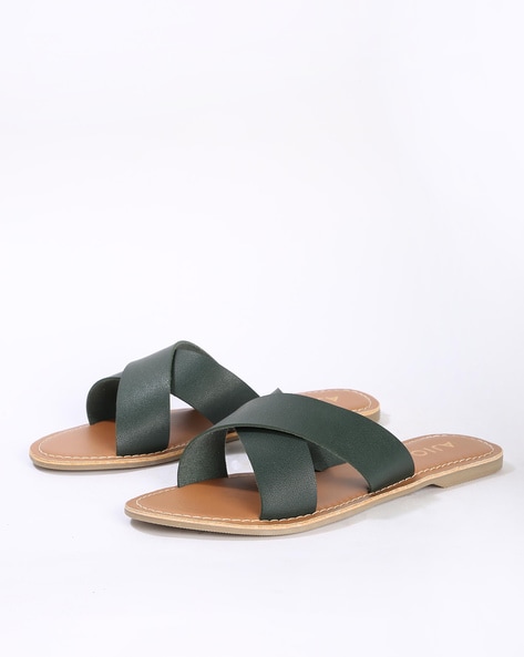 Buy Tan Flat Sandals for Women by ELLE Online | Ajio.com