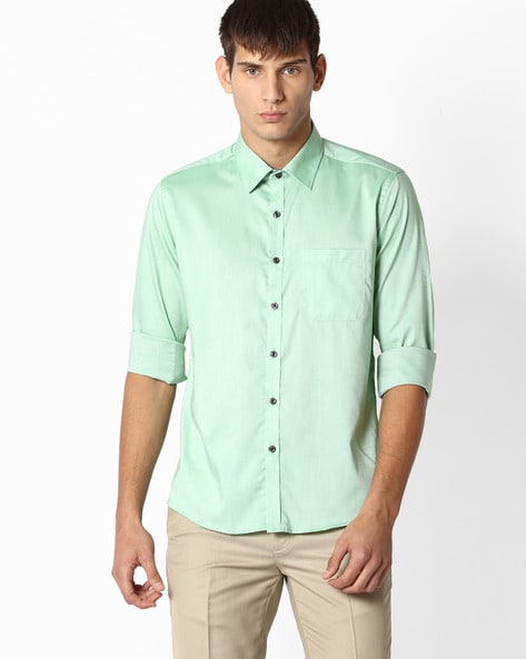 pale green shirt