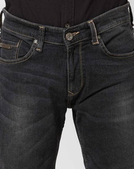 Lightly Washed Low-Rise Flared Jeans (Image - 3)