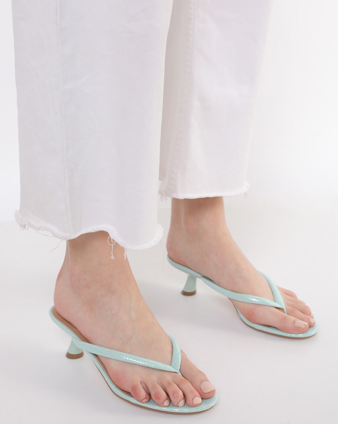 Buy Mint Blue Heeled Sandals for Women 