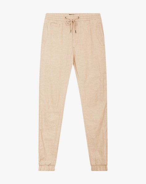 Men039s Linen Pants Tang Suit Drawstring Beach Loose Straight Trousers   eBay