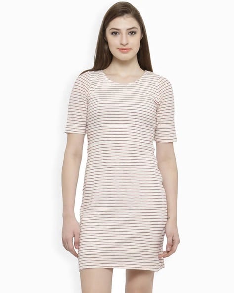 striped t shirt bodycon dress