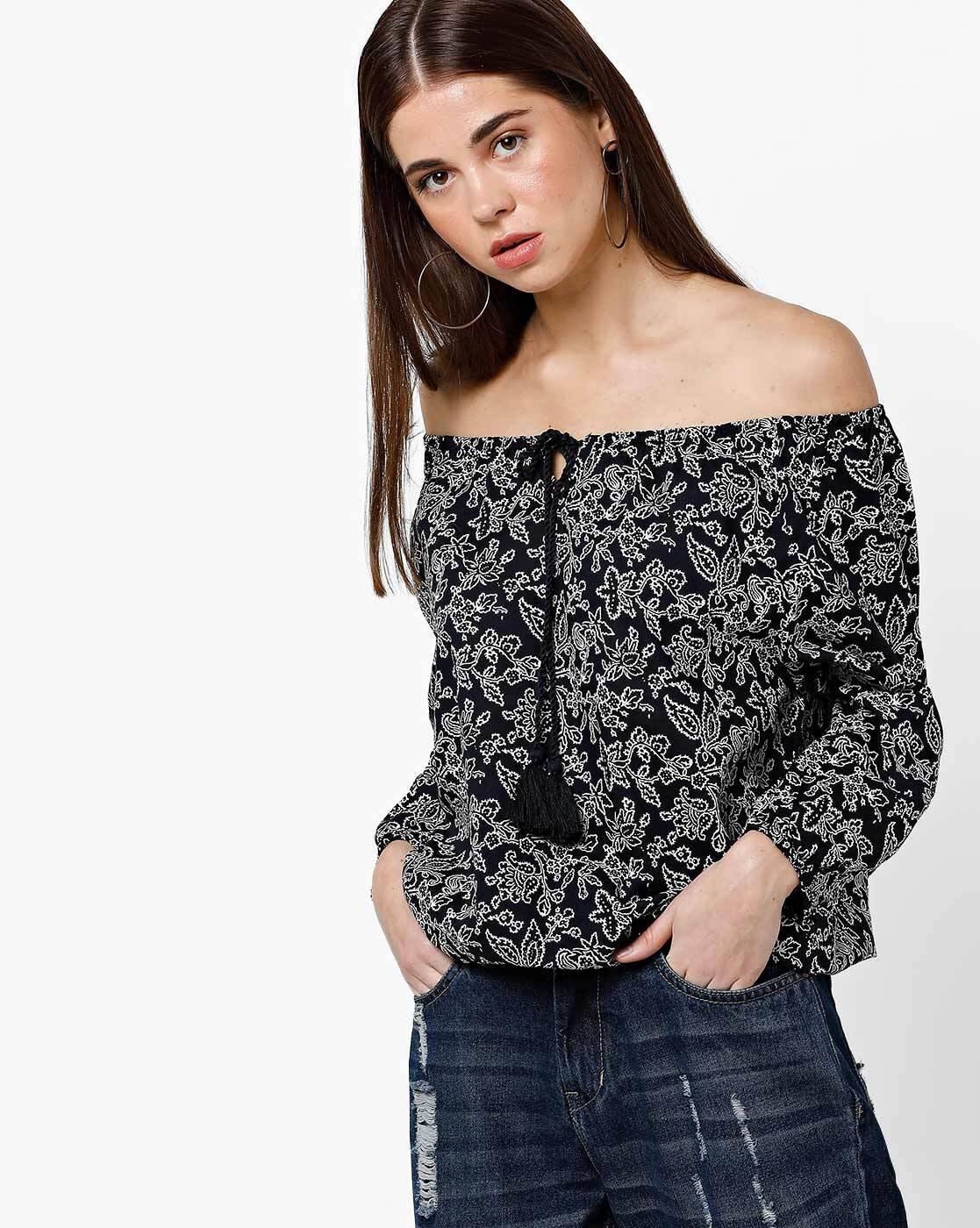off the shoulder blouson top